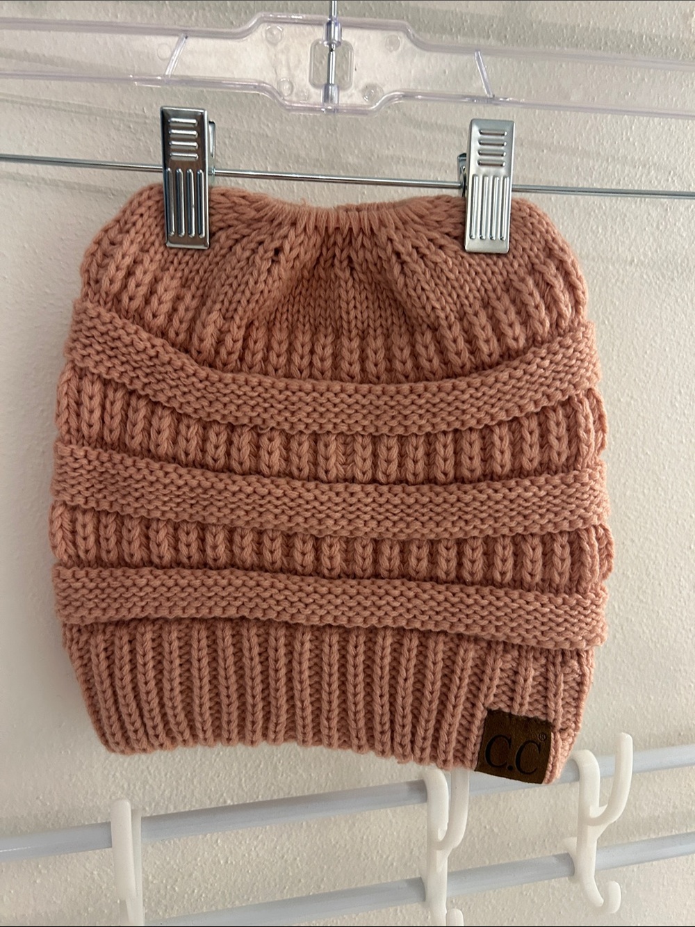 C&C California Rose Pink Knit Beanie Hat